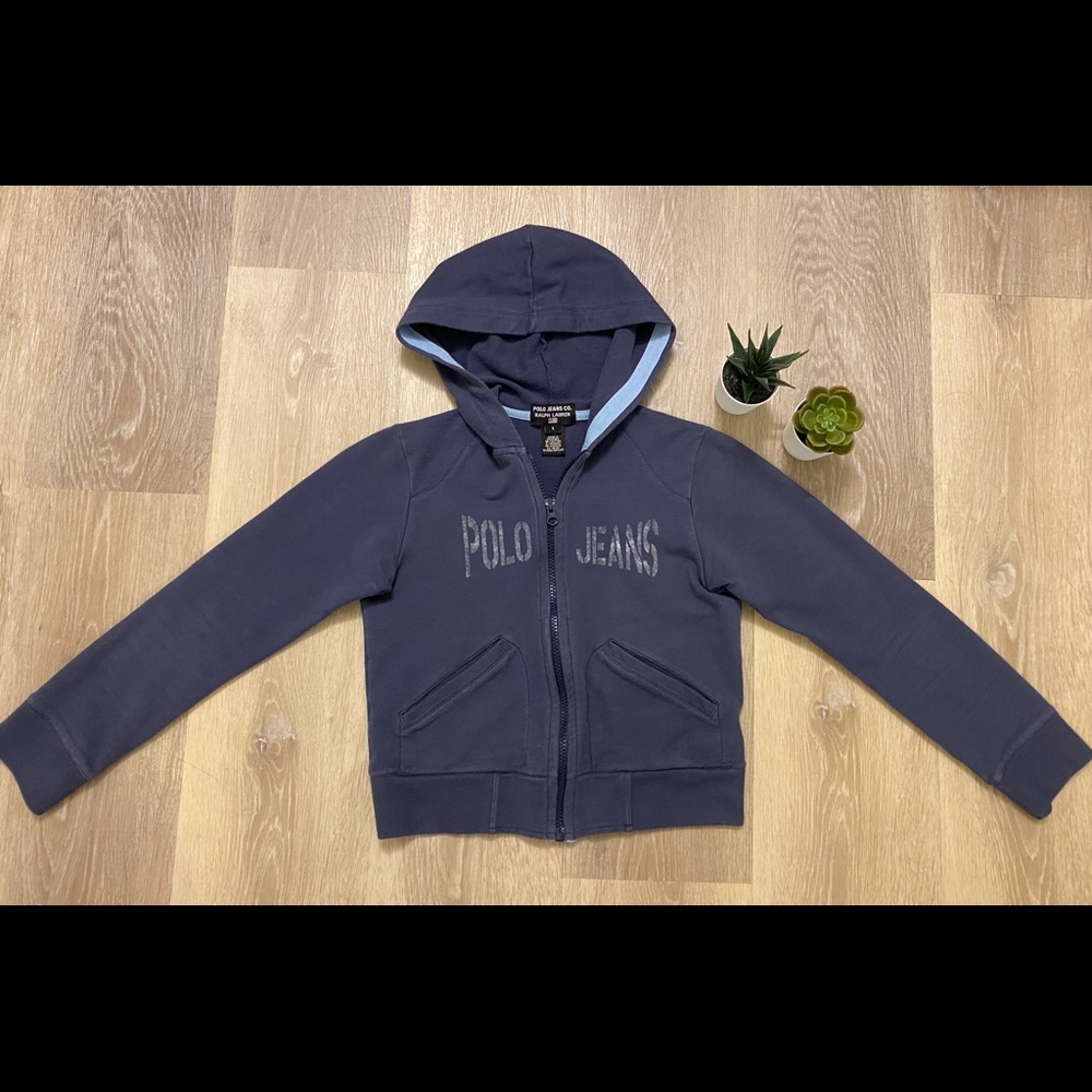 Ralph Lauren Vintage Letter Navy Hoodie 🌊